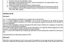 Exámenes pau historia de España Comunidad Valenciana